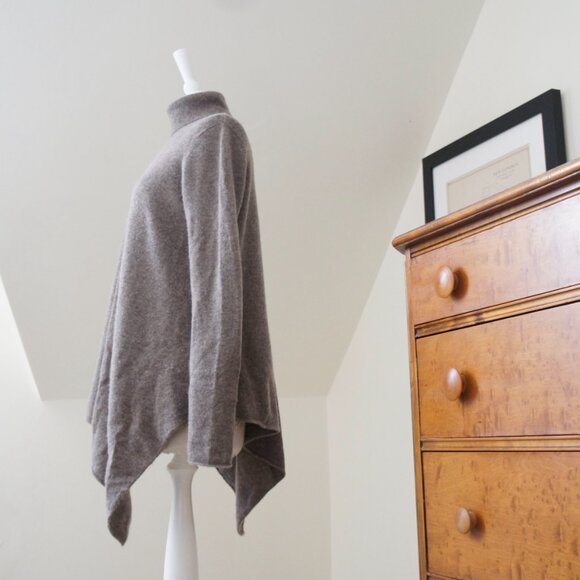 Magaschoni Dark Oatmeal Gray 100% Cashmere Turtleneck Tunic Size Large - Picture 4 of 8